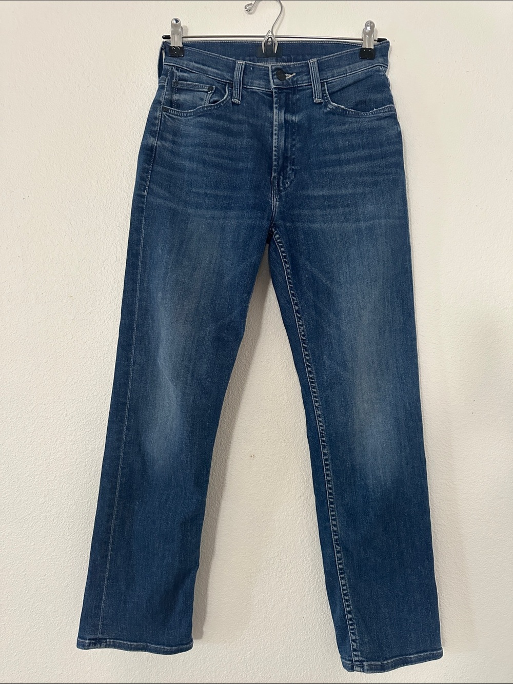 MOTHER Mid Rise Ankle Stretch Straight-Leg Jeans, size 26